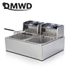 Commercial Double Two Cylinder Electric Deep Fryer French Fries Oven Hot Pot Fried Chicken Grill Frying Machine Pan 2 Oil Tanks 2