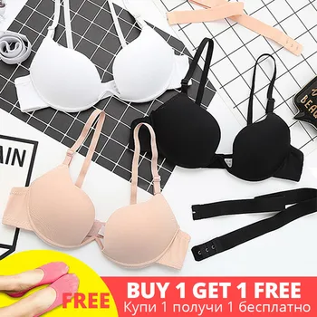 

AB Cup Push Up Bra Women Sexy Seamless Brassiere Underwear Deep U Invisible Bras Female Bralette Massage Padded Femme Lingerie