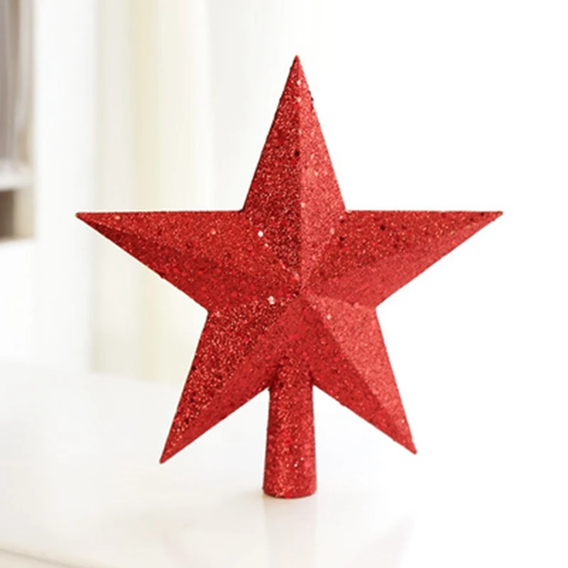 Christmas Tree Top Pink Sparkle Star Glittering Topper Ornament For Store Home Decoration