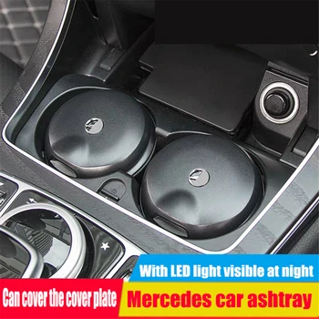 

Car LED Lamp Car Ashtray with Cover Can Be Used As Trash Can, for Mercedes-Benz Does Not Affect the Flip