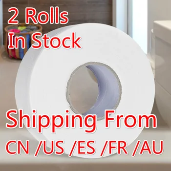 

2 Rolls Jumbo Roll Toilet Paper 4-Layer Native Wood Soft Toilet Paper Pulp Home Rolling Paper Strong Water Absorption