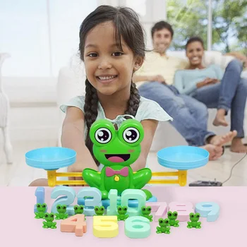 

Kids Cute Cartoon Frog Balance Scale Counting Number Learn Add and Subtract Mathematical Operation Math Matching Game Toy