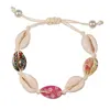 Colorful Printed Women Bracelet Shell Conch Braid Ankle Chain Bracelets Bangles Adjustable Rope Bohemian Girl Summer Kid Jewelry