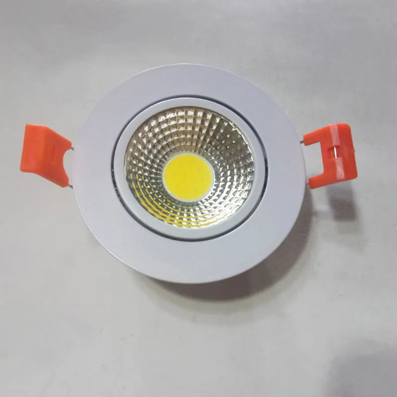 COB светодиодный светильник с регулируемой яркостью 220 В 5 Вт 7 Вт 10 Вт 12 Вт Светодиодный точечный светодиодный потолочный светильник встраиваемый в фойе AC110V белый круглый светильник