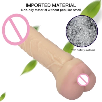 Real Dildo for Couples Gay Male Realistic Penis Enlarger Sleeve with Pussy Fake Ass Men Delayed Ejaculation TPE Gay Masturbator 2