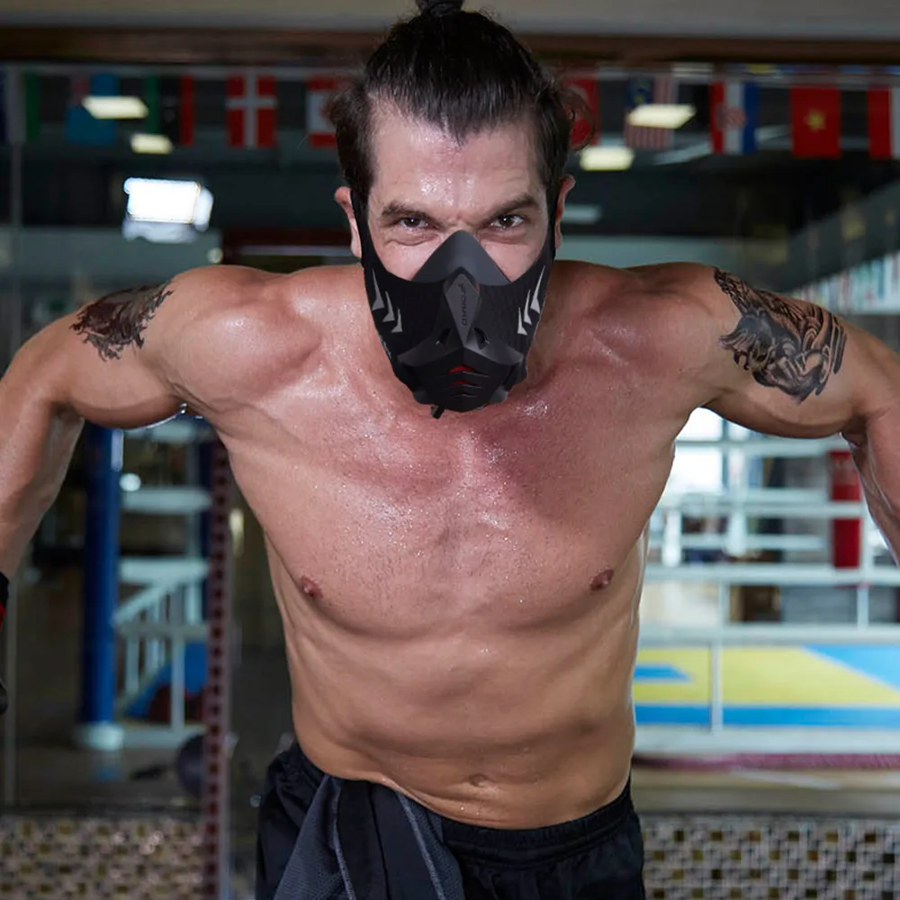 

FDBRO Pro Mask High Altitude Protective Breathing Trainer Running Dust Proof Mask Cardio Air Filter Cotton Training Sports Mask