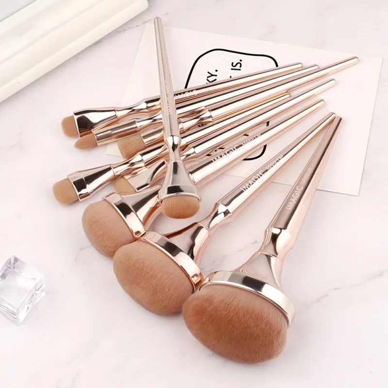 

9pcs MakeUp Kwasten Kit Soft Nylon Blending Brush Metallic Maquillaje Professional Makeup Brushes Recommend