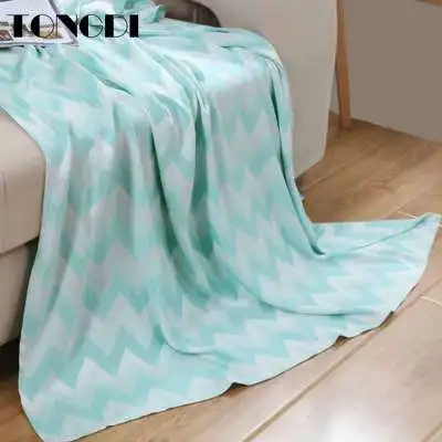 

TONGDI Children Cool Soft Airtight Bamboo Fiber Blanket Towel Luxury For Summer Couch Cover Bed Machine Wash Sofa Bedspread