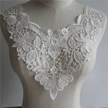 high quality white Embroidered Lace Collar Neckline Venise Applique Embroidery Sewing on Patches Sewing Lace Fabric Accessories