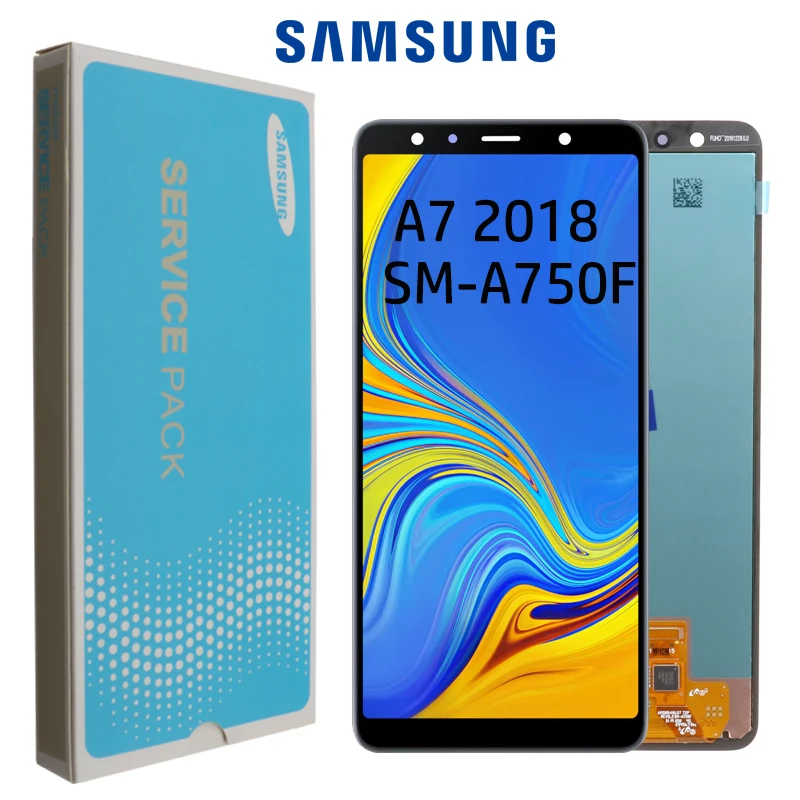 ЖК дисплей Super AMOLED 6 0 дюйма для Samsung Galaxy A7 2018 A750 SM A750F с сенсорным экраном в сборе