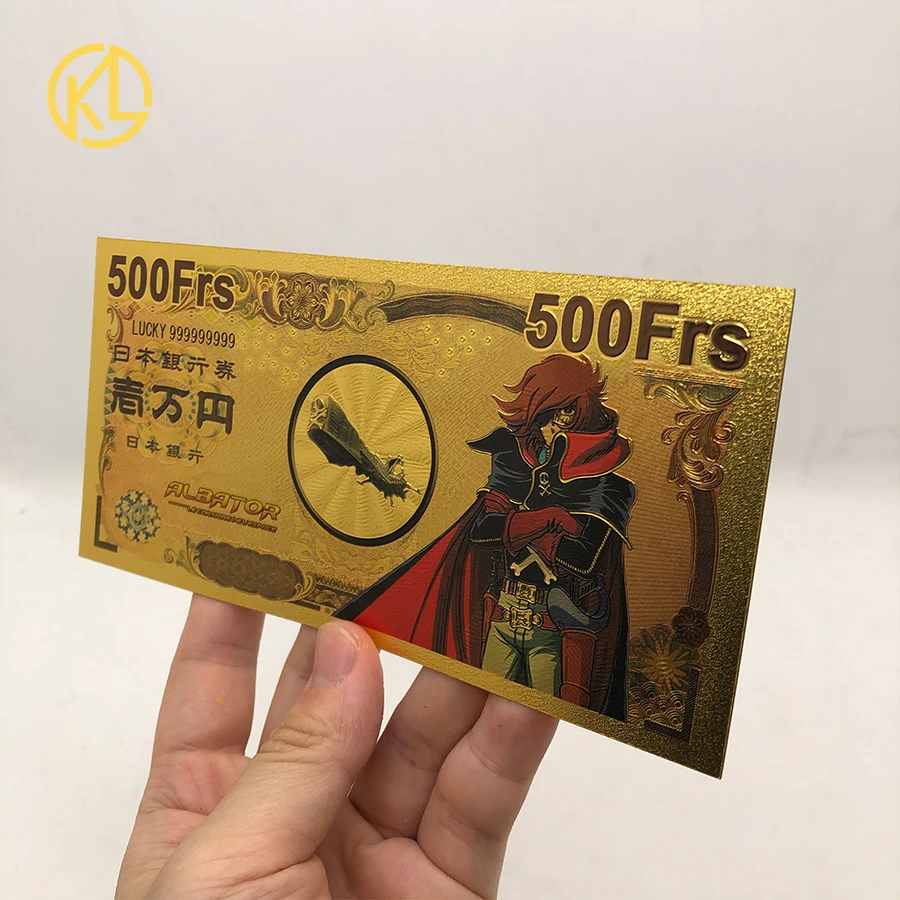 1set Japanese Anime UFO Robot Grendizer Goldorak Gold Foil Banknote Plastic Cards for Collection and Gifts