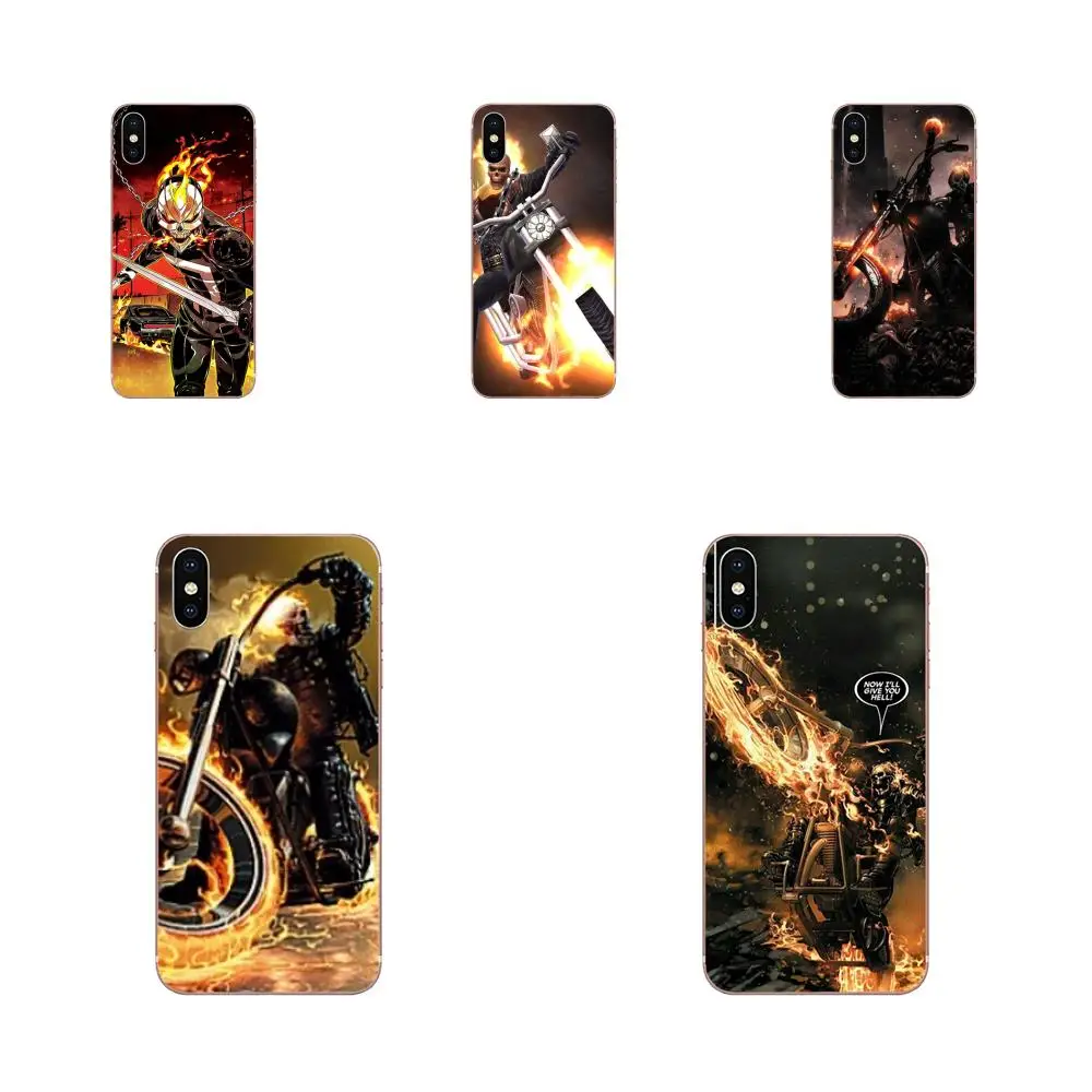 Transparent TPU Cover Bag For Galaxy Grand A3 A5 A7 A8 A9 A9S On5 On7 Plus Pro Star 2015 2016 2017 2018 Ghost Rider Fire Car | Мобильные