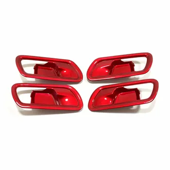 

ABS Red/Carbon Fibre Car Inner Door Bowl Protector Frame Cover Trim Sticker 4pcs For Honda FIT JAZZ 2020 2021 Accessories