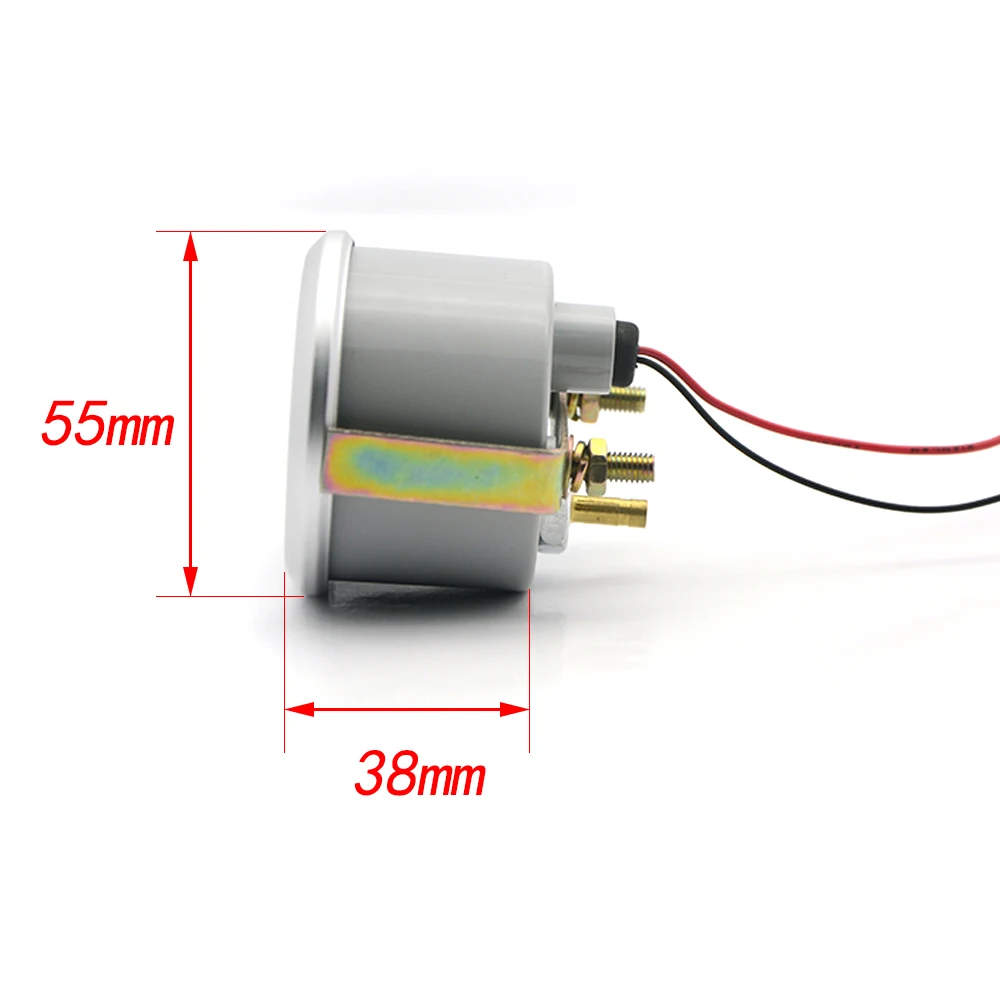 2Inch 52mm Universal Car Analog Vacuum Gauge 0-30 InHg LED Light Silver Face