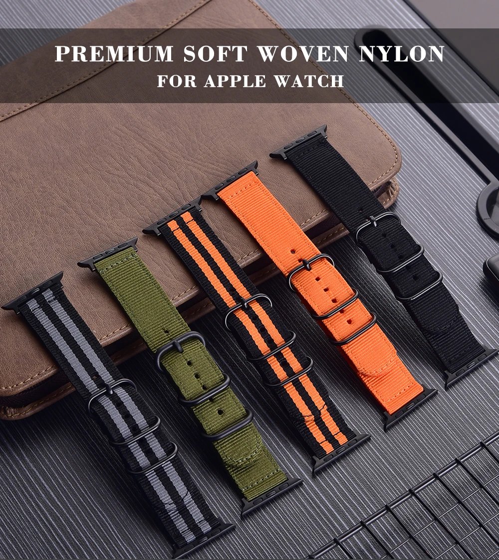 

Hot Sell Nylon Watchband for Apple Watch Band Series 4/3/2/1 Sport Leather Bracelet 42 mm 38 mm Strap For iwatch Band