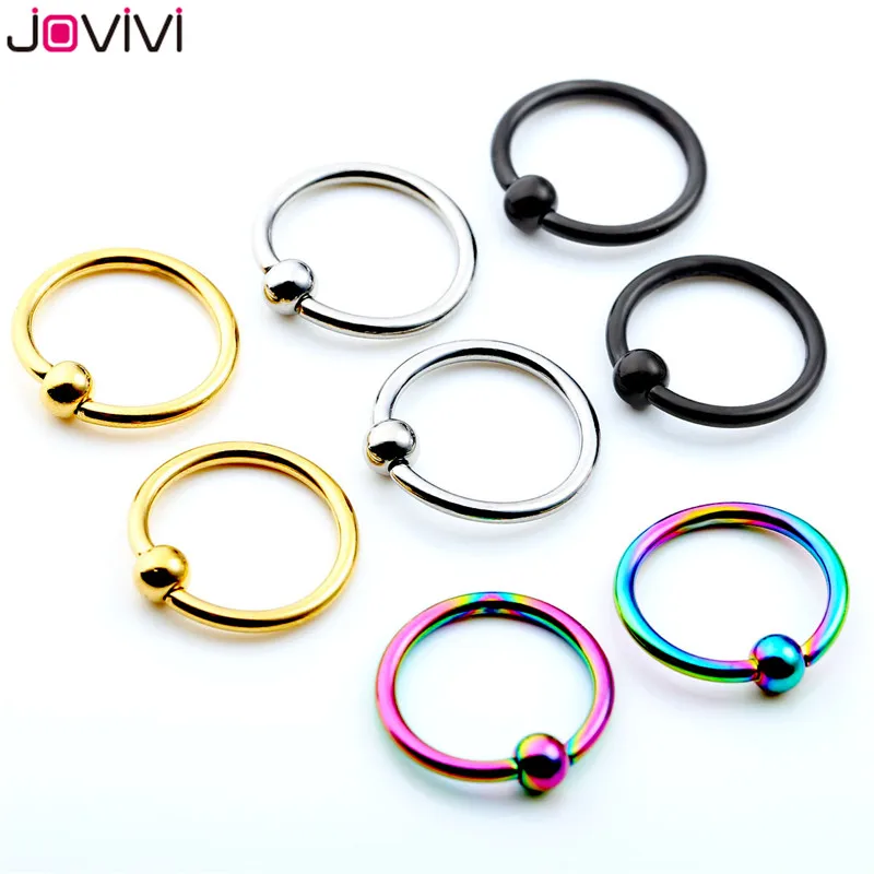 Jovivi, нержавеющая сталь, 16 г, стальное кольцо для ушей, Колечки для ушей, спираль, язык, ниппель, кольцо для носа, серьги для хряща, 10 мм, внутренний диаметр