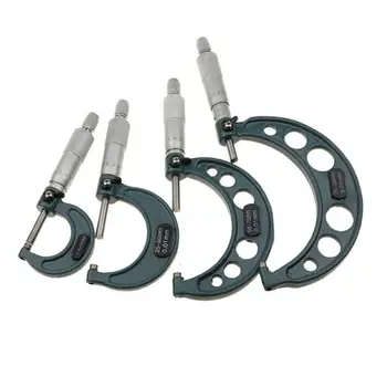 

4pcs Premium Outside Micrometer Set Solid Metal Frame Carbide Tip Caliper