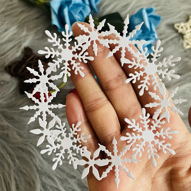 christmas snowflake circle round frame die Metal Cutting Dies DIY Scrapbook Paper Cards Embossing Craft Die Cut handmade craft