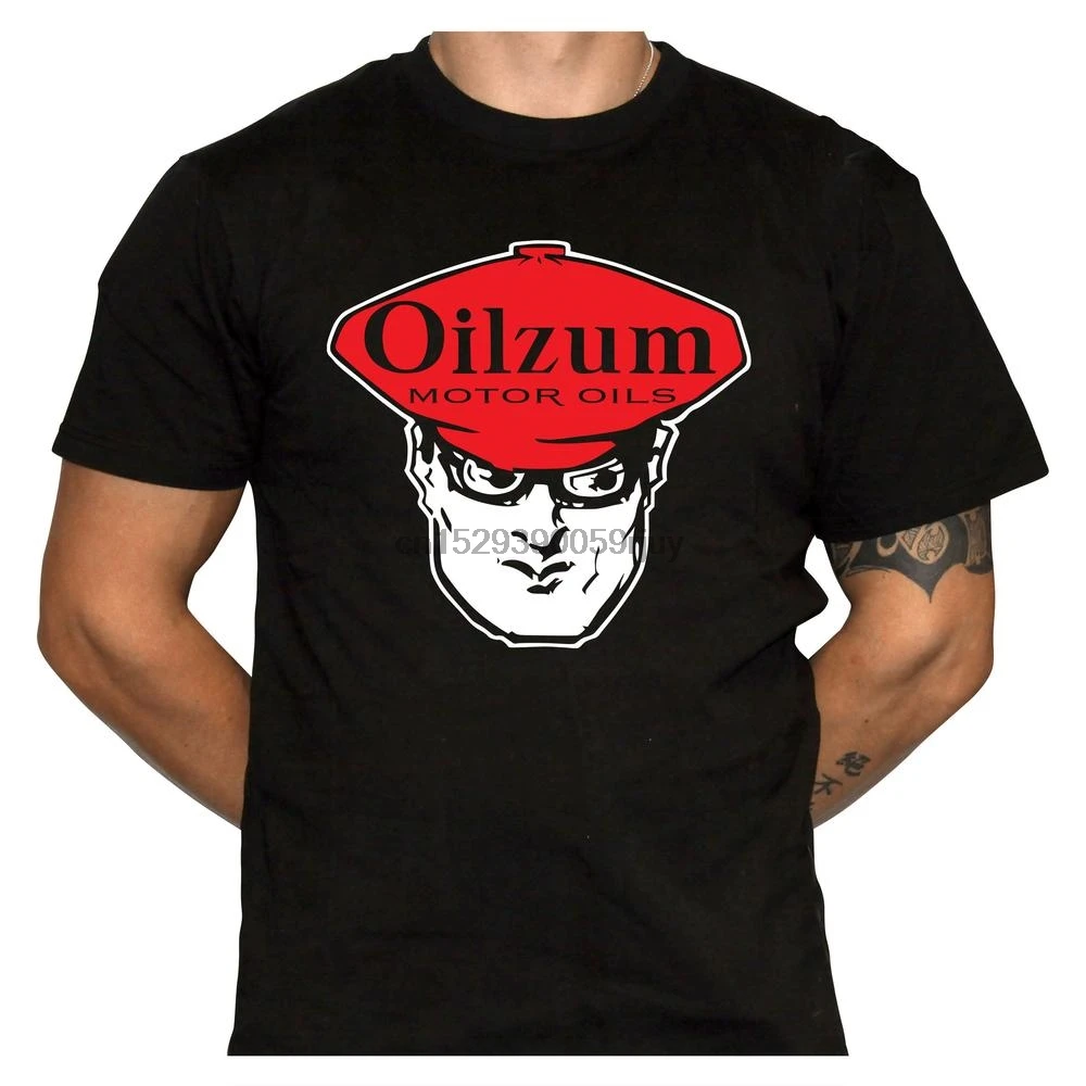 Oilzum моторная масляная Футболка 100% хлопок Gildan брендовая Черная Мужская футболка с