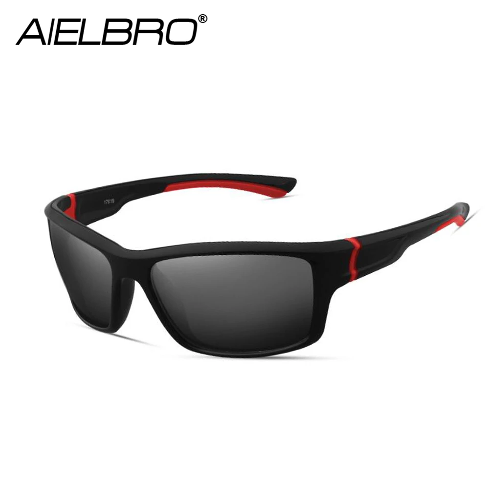 AIELBRO брендовые велосипедные очки Новые солнцезащитные очки мужские модные солнцезащитные очки для путешествий Oculos Gafas De Sol J - Цвет: RED GRAY