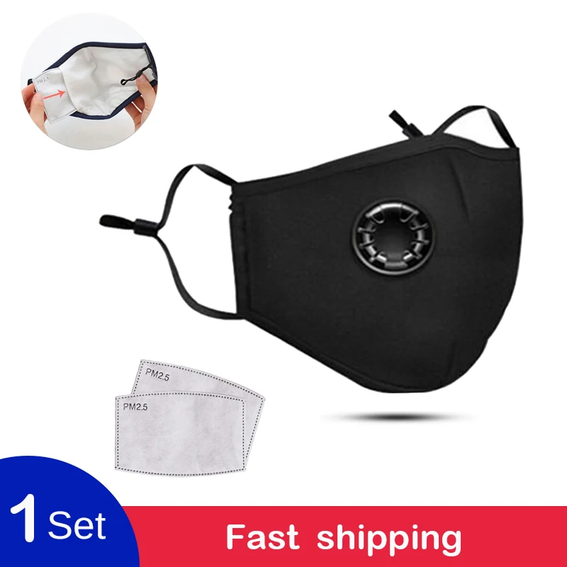 

Cotton PM2.5 Anti Haze Mask Breath valve anti-dust mouth mask Activated carbon filter respirator Mouth-muffle mult mask face New