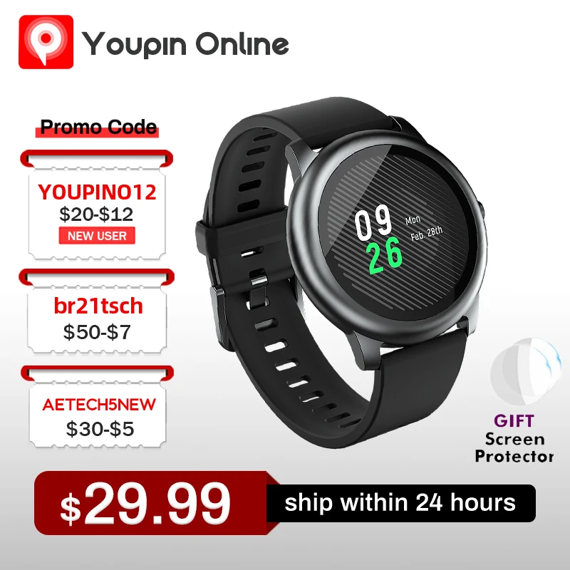 €30-€4（TECHMANIA4）Xiaomi-reloj inteligente Youpin Haylou Solar LS05, deportivo, redonda con carcasa de Metal, Monitor de ritmo cardíaco y sueño, impermeable IP68, iOS y Android Global