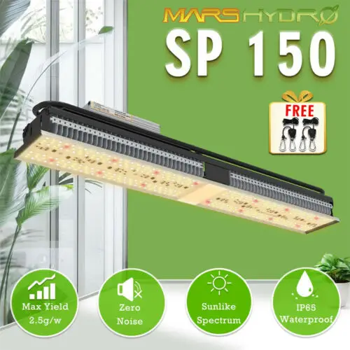 Newest Mars Hydro SP 150 LED Grow Light Full Spectrum Indoor Plant Veg Flower Lamp Zero Noise WaterProof