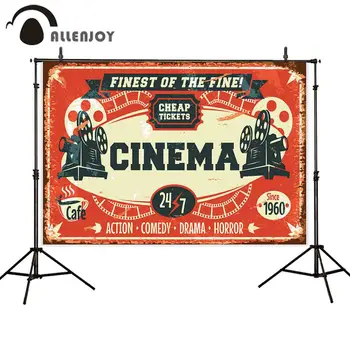

Allenjoy Grand Events Party Supplies Movie Projector Film Cafe Finest Of The Fine Cheap Tickets Vintage Banner Cinema Photocall