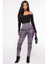 

Pencil Pants Women High Waist Y2k Clothes For Spring 2022 New Arrival Plaid Trousers Ladies Skinny Bottoms Casual Dropshipping