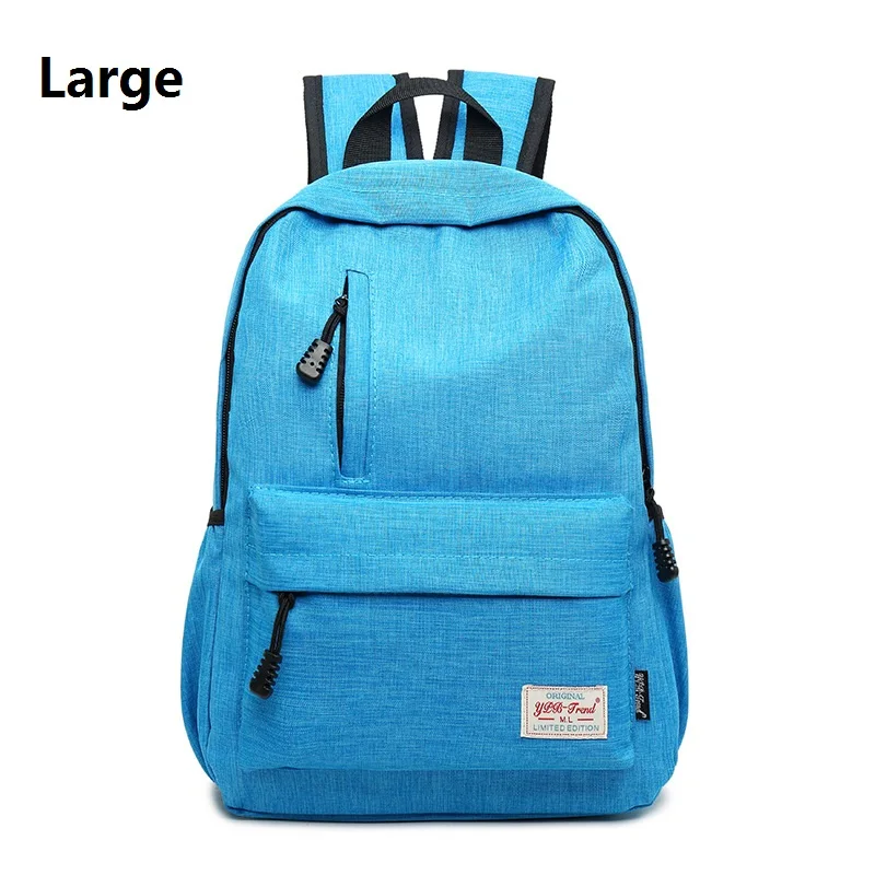 L Light blue Подростковая школьная сумка для женщин и мужчин, рюкзак для ноутбука в консервативном стиле, парные сумки для девочек и мальчиков - Цвет: L Light blue