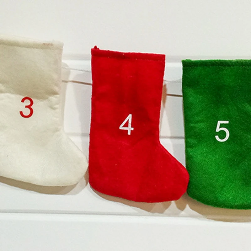 Christmas Stockings Advent Calendars 24 Days Countdown Advent Calendar Garland Stockings for Holiday Party Christmas
