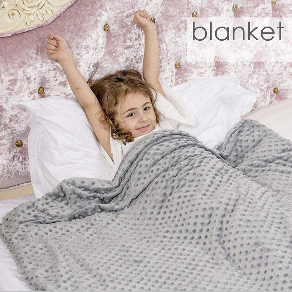 

Weighted Blanket 100% Cotton Bubble Velvet Gravity Blanket Quilt Cover Decompression Sleep Aid Pressure for Children, Toddlers