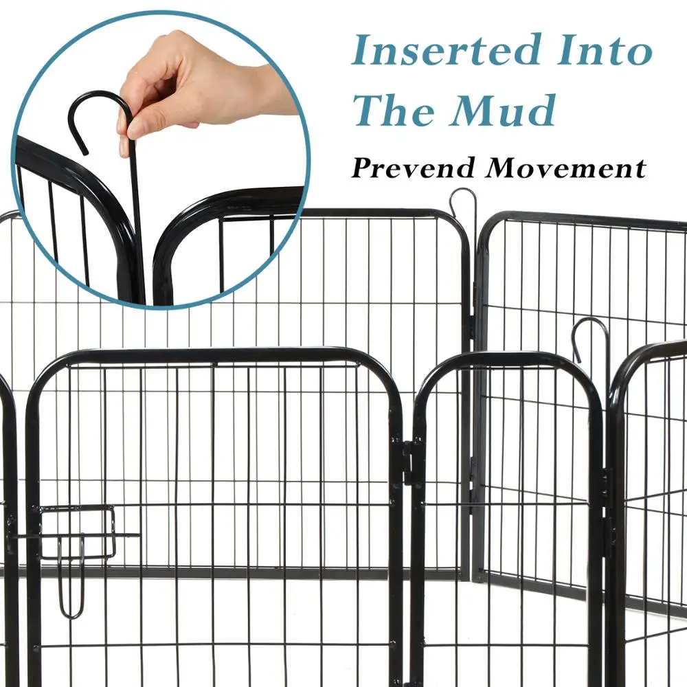 

6 Panel Metal Dog Pen Puppy Playpen Guineas Pet Rabbit Exercise Fence Cat Enclosure Training Whelping Cage