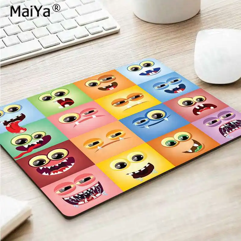 MaiYa высокое качество Мультяшные лица с эмоциями DIY дизайн игровой с узором коврик для мыши топ продаж игровой коврик для мыши - Цвет: No Lock Edge25x29cm