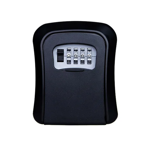 Lock Box Wall Mounted Zinc Alloy Key Safe Box Weatherproof 4 Digit Combination Key Storage Lock Box Indoor Outdoor