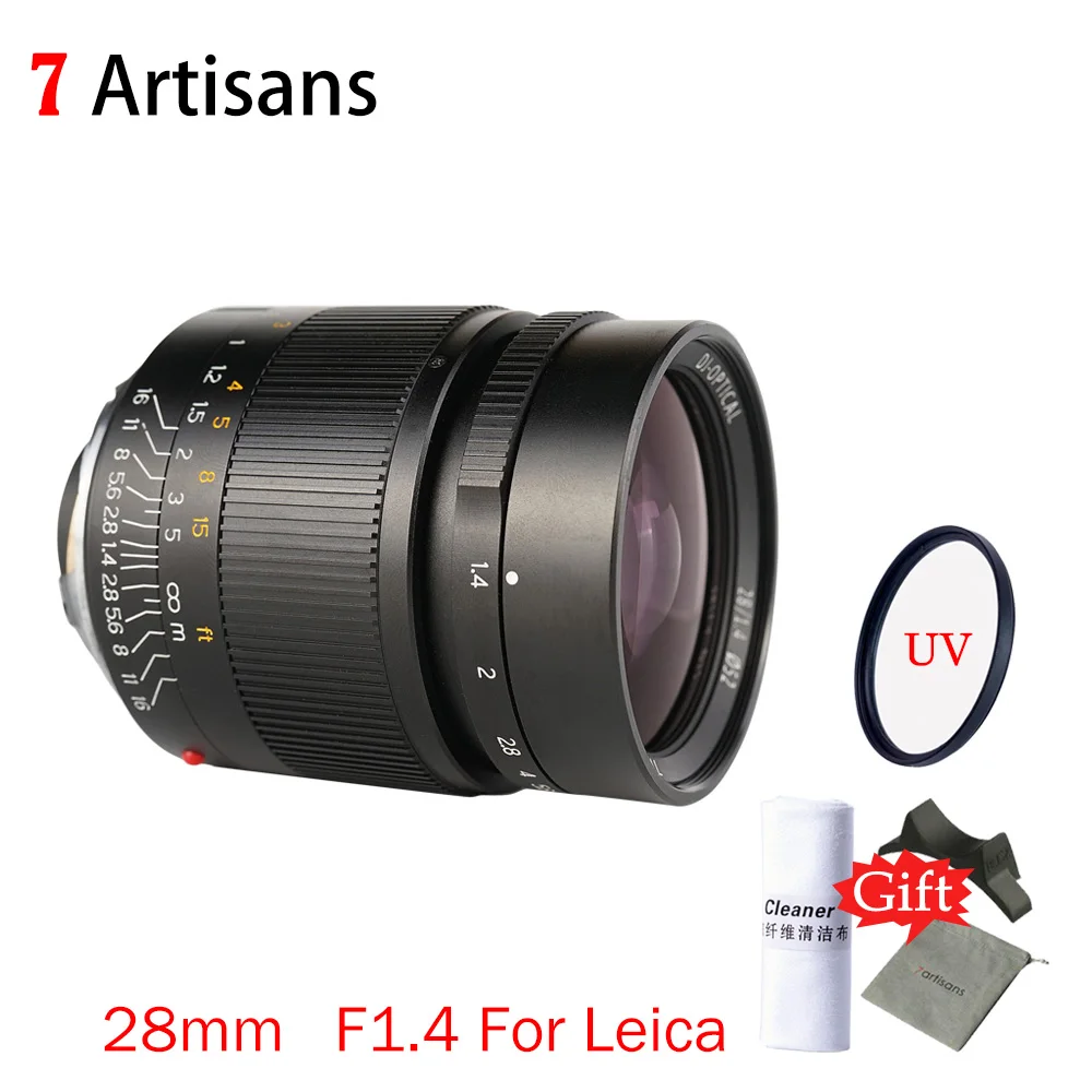 7artisans 28 мм F1.4 Одиночная фиксация фокуса основной объектив для Sony FE-Plus mount A7Leica M Mount