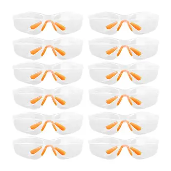 

12pcs Disposable Goggles Protective Glasses Spittle Splash Baffles Soft Nose Holder Glasses for Women Mendrop shipping