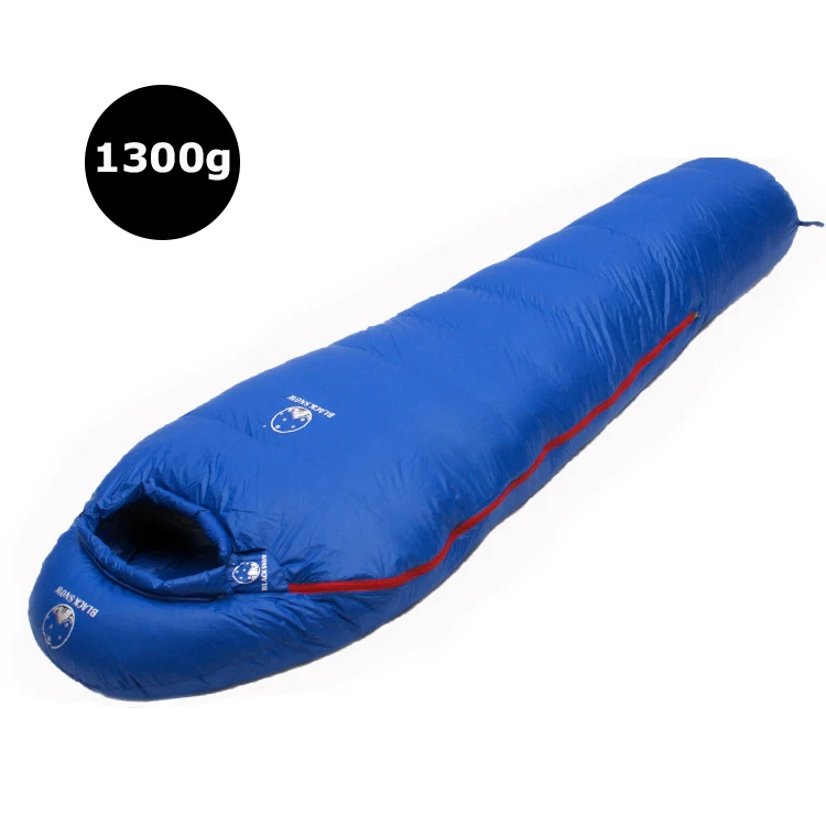 1300g Blue Зимний Сверхлегкий термальный спальный мешок для взрослых из 95% белого гусиного пуха с компрессионным пакетом для альпинизма, кемпинга, пеших прогулок - Цвет: 1300g Blue