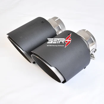 

Outlet 101 mm 4.0 inch 1 Piece car styling Matt Carbon Fiber Sandblasting Exhaust Pipe Muffler Pipe End Tail Tips