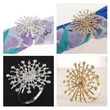 Кольца для салфеток из металла и стразов для установки места, свадебных приемов, обеда или праздничные Вечеринки и семейных встреч