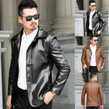 Chaquetas hombre, модная мужская Осенняя зимняя однотонная верхняя одежда, кожаная куртка, теплое пальто, зимняя мужская куртка