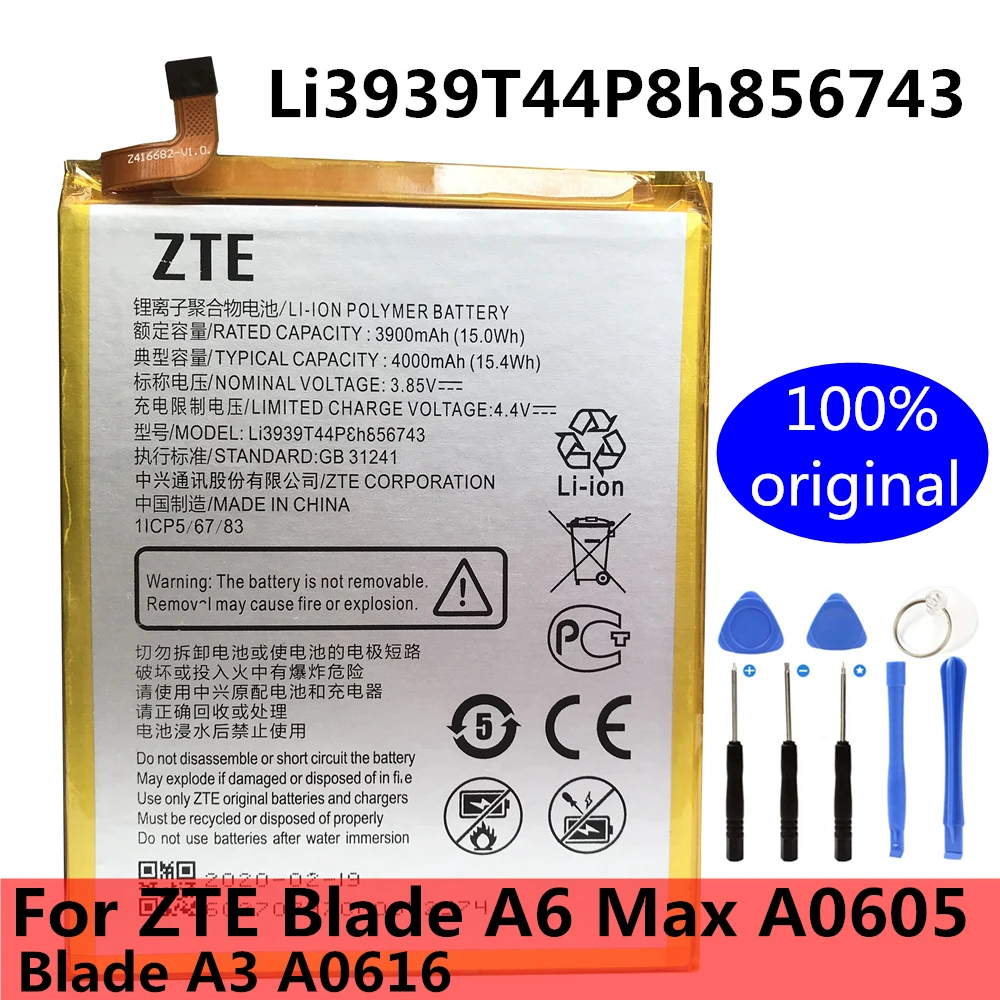 Новый оригинальный 4000mAh Li3939T44P8h856743 для ZTE Blade A6 Max A0605 /A3 A0616 мобильный телефон