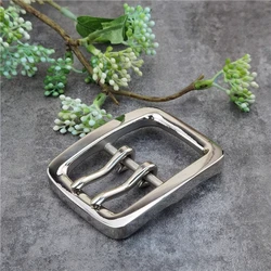 Aço inoxidável luxo duplo pino língua cinto fivelas para homens cinto de couro diy artesanato fivela cinto masculino fivela sk0015