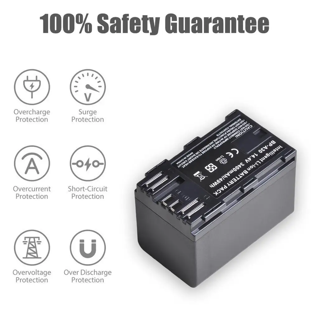 Bateria para Canon Bp-a30 Bp-a90 Eos C200 C200b C220b C300 mk ii 4pcs 14.4v 3400mah Bp-a60 Bpa30 - Image 3