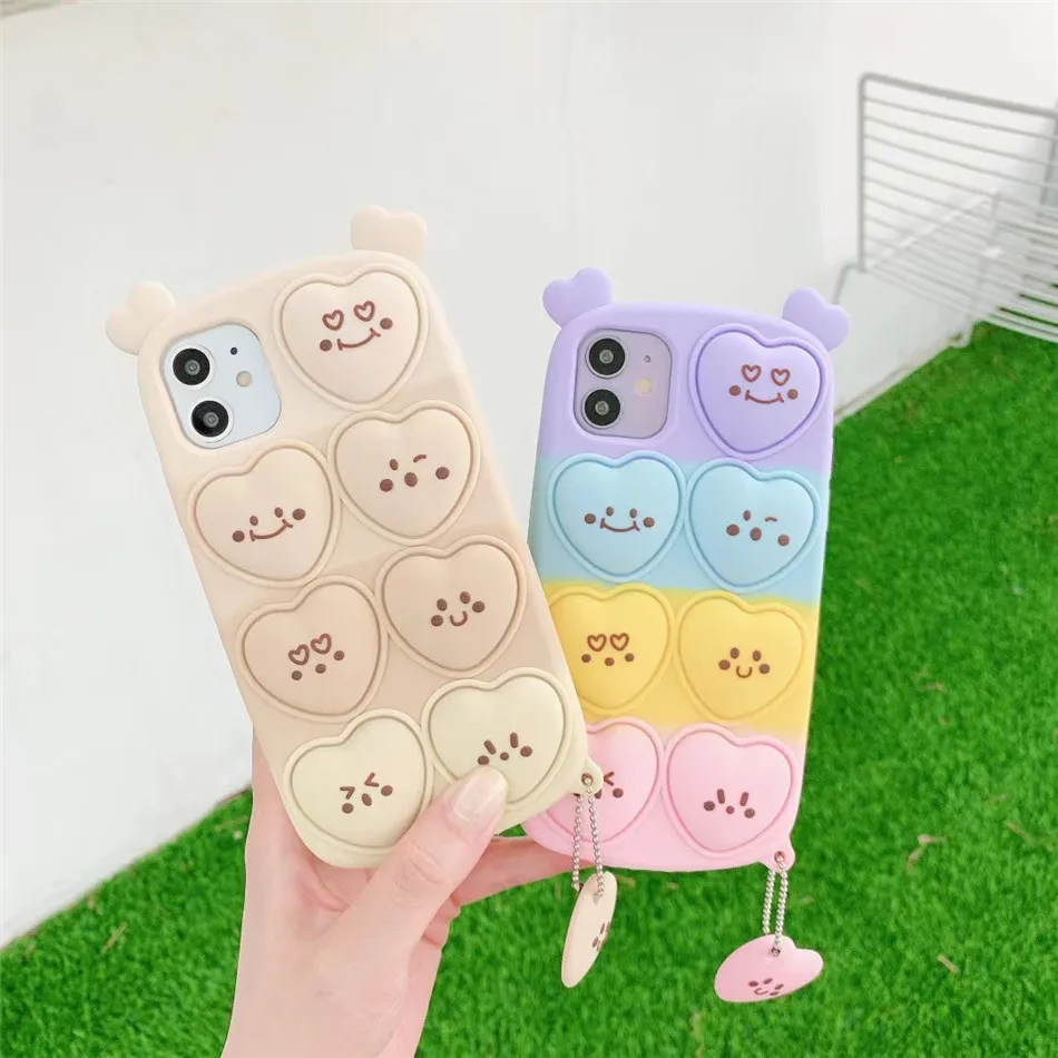 Пузырьковая пузырьковая игрушка-антистресс чехол для телефона iPhone 11 12 Pro Xs Max Xr 7 8