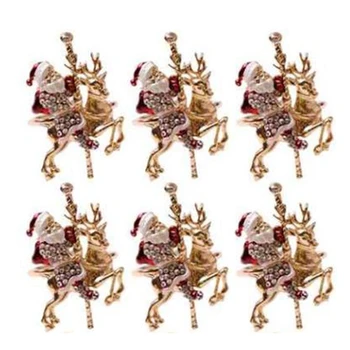 

New 6Pcs Christmas Reindeer Napkin Buckle Upscale Restaurant Hotel Table Set Santa Napkin Ring Napkin Ring