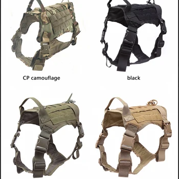 

Tactical Dog Vest Plate Carrier Dogs Military Vests Dogs Clothes Adjustable Size Training Hunting Molle Dog Vest Harness Handle