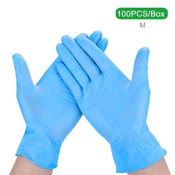 

100PCS/Box Disposable Nitrile Gloves Protective Gloves for Home Cleaning Restaurant Kitchen Catering Experiment Laboratory Use