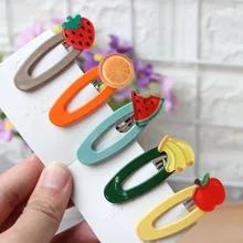 Хипстер фрукты BB клип корейский стиль милые девушки вишня клубника Сторона Клип заколки Длинные клип дети родитель и ребенок головной убор
