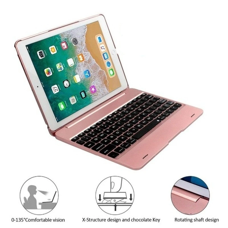 

Smart Bluetooth Keyboard for iPad Stand Case with Wireless Keyboard for Apple iPad Pro 9.7 Air 2 2017 2018 5th 6th Generation